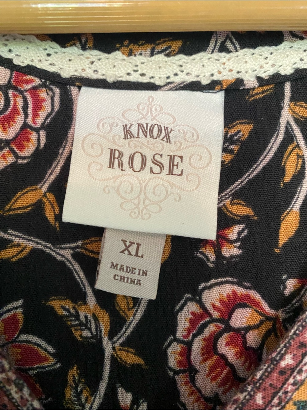 Knox Rose Floral Boho Tiered Maxi Dress Size XL Black Pink Long Sleeve - Picture 5 of 9